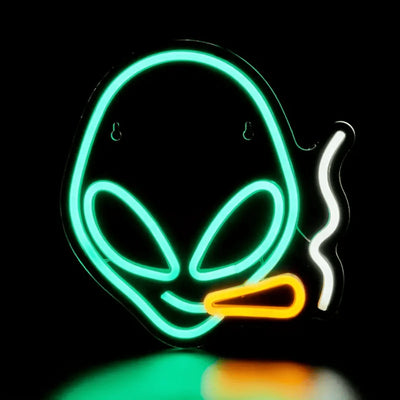 Smokin Alien Neon Sign